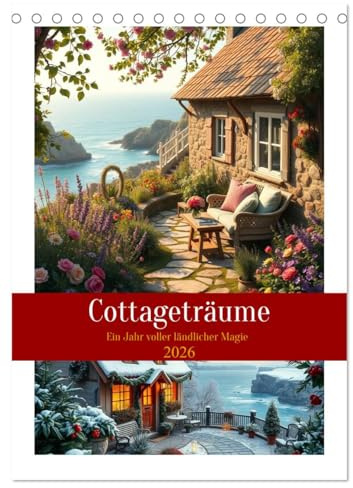 Cottageträume - Ein Jahr voller ländlicher Magie (Tischkalender 2026 DIN A5 hoch), CALVENDO Monatskalender: Ein liebevoll gestalteter Familienplaner ... voller kleiner Fluchten. (CALVENDO Natur)