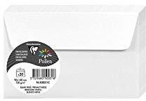 Clairefontaine 50031C - Packung mit 20 Umschläge Pollen, Mini Format 9x14cm, 120g, ideal für Einladungen und Korrespondenz, Weiß Perlmutt, 1 Pack