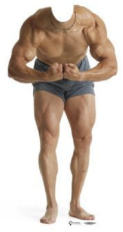 Muscleman Stand-in - Stand In LEBENSGROSSE POSE MIT PAPPFIGUREN / STEHPLATZINHABER / AUFSTELLER