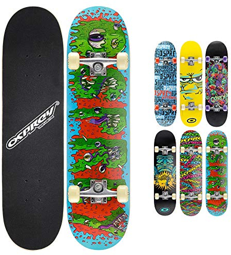 Osprey Absolute Anfänger Double Kick Trick Skateboard, 78,7 x 20,3 cm, Ahorndeck