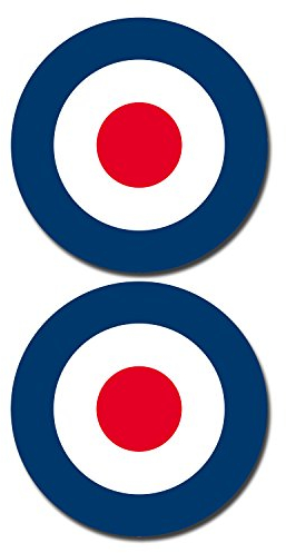 2 x 150 mm glänzende Vinyl-Aufkleber – RAF Roundel The Who Mod Target Vespa #0215 (selbstklebend)