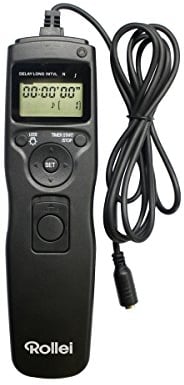 Rollei Kabelfernauslöser für Sony - Fernauslösung Ihrer Sony DSLM/ DSLR Kamera, leichte Bedienung, optimal für Langzeitbellichtungen, Serienbildfunktion & Zeit-Intervall Aufnahmen mit LCD-Display