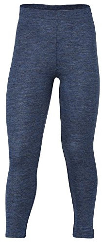 Engel Kinder Leggings, Wolle maschinenw Natur, Gr. 92-176 (104, Blau Melange)