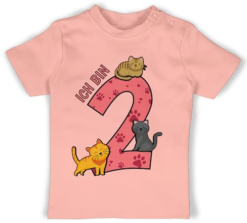 Shirtracer - Baby T-Shirt Mädchen Jungen - 2. Geburtstag - Ich Bin 2
