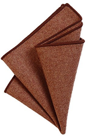 DonDon Herren Einstecktuch Taschentuch 23 x 23 cm zum selber falten aus Baumwolle Tweed Style einfarbig hellbraun