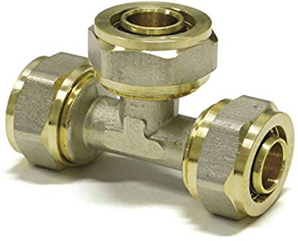 T-Stück PEX-AL-PEX 16 mm x 16 mm x 16 mm Messing Klemmverschraubung Klemmverschraubung (1)