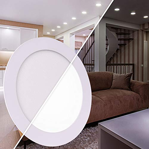 max K O M F O R T LED Panel 18W rund flach ultraslim neutralweiß Einbaustrahler Spot Einbauspot Deckenleuchte Weiß