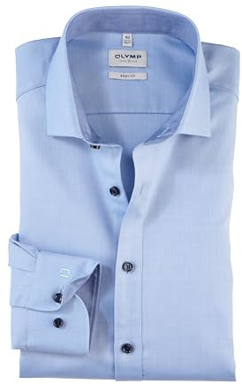 OLYMP Herren Businesshemd Langarm Level.Five.Body.fit,Einfarbig,Body fit,Royal Kent,bleu 11,37