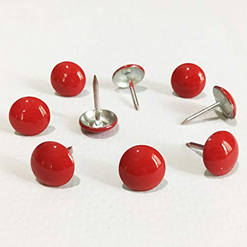 500 Stück pro Packung: D 11 mm x L 17 mm Sofa Polsternägel Holzmöbel dekorative Reißnägel Hobnail Daumennägel Home DIY Polsternägel (rot lackiert)