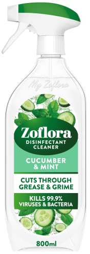 Zoflora Cucumber & Mint Spray 800Ml, Disinfectant Cleaner Spray, Antibacterial Surface Cleaner, Bathroom Cleaner Spray