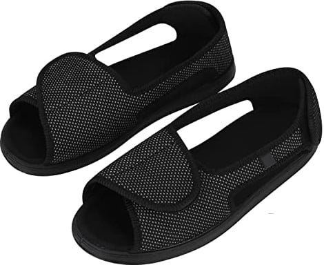 Womens Diabetic Shoes Extra Wide Edema Swollen Shoes Comfort Elderly Slippers Adjustable Surgical Footwear Open Toe Sandals Orthopaedic Shoe for Diabetic Feet Anti Slip Breathable Summer Slipper UK6.5