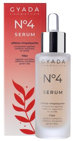 GYADA COSMETICS, Face Serum No. 4 Filling for Mature and Relaxed Skin, Anti-Wrinkle Face Serum for Compact, Elastic Skin, with Hyaluronic Acid and Aloe Vera, 30 ml