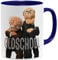 OM3® - Oldschool - Tasse | Keramik Becher | 11oz 325ml | Beidseitig Bedruckt | Dunkelblau