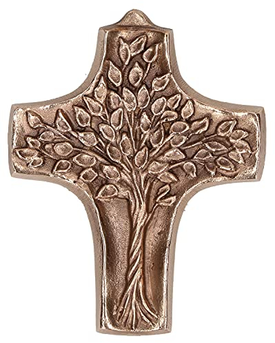Kommunionkreuz aus Bronze 'Lebensbaum', 9,5 x 7,5 cm