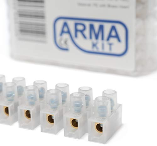 12 Way Electrical Connector Strip, Chocolate Terminal Blocks - Pack of 10 (5 Amp)