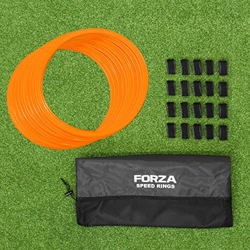FORZA Agility Rings [Pack of 12] | Football Training Equipment | Multi-Sport Agility Ring Set | Speed Ladder Agility Hurdles | Fitness Equipment | Sports Equipment (Orange)
