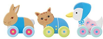 Peter Rabbit Toys - Peter Rabbit My First Push Toys - Wooden Toys for 1 year Old, Toddler - Early Development & Activity Toys for Boys Girls - Official Licensed Peter Rabbit Gifts by Orange Tree Toys