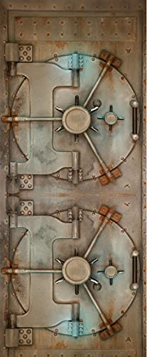 A.Monamour Sticker Porte Autocollant Poster De Porte 3D Porte De Coffre-Fort De Banque Rouillée Vinyle Affiche De Porte Sticker Mural Papier Peint Art Décor 85 x 200 cm