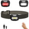 EverBrite Stirnlampe LED wiederaufladbar, IP44 350 Lumen Schwarz Kopflampe mit Rotlicht, 4 Modi und Bewegungssensor, 78g leichte Stirnlampe für Joggen, Wandern, Camping [inkl. Micro USB Kabel]