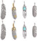 GORGECRAFT 8 STÜCKE Silber Goldene Legierung Große Feder Anhänger Edelstahl Silber Feder Charms Anhänger Halskette Feder Baumeln Antik Mit Box Diy Schlüsselanhänger Schmuckherstellung Entdeckungen