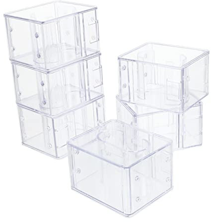 TOYANDONA 6 Stücke Transparenter Quadratischer Uhrenbox Organizer Kunststoff Kleine Aufbewahrungsbox Mit Deckel Für Damen Herren Schmuck Präsentation