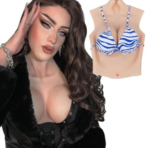 ALZRGORA Silikon Brüste Silikon Brustplatte Halbkörper C-G Cup für Drag Queen Crossdresser Cosplay Drag Queen