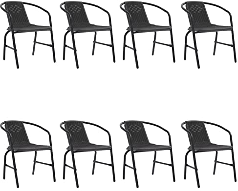 Camerina Gartenstühle 8 STK. Balkonstuhl Klappbar Outdoor BalkonstüHle Garten StüHle Outdoor Garten Klappstuhl Rattan-Optik Kunststoff und Stahl 110 kg