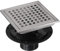 sourcing map Siphon de douche carré de 15,2 cm, en acier inoxydable 304 avec bride pour salle de bain, cuisine, garage, douche, piscine et éviers, grille amovible à motif quadrato, argenté