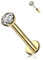 Melighting 16g Opal Knorpel Ohrring 14K Echtes Gold Threadless Push-Pin Labret Piercings 3mm CZ Helix Ohrring Tragus, Conch, Upper Lobe Studs Lippenpiercing Schmuck Goldohrstecker für Damen