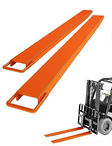 KYBOLT Pallet Fork Extension, [4.5 Width 84 Length] [4600 LBS Max] Heavy Duty Steel Pallet Extensions for Forklift Truck- Orange