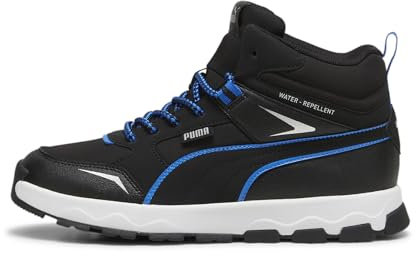 Puma Unisex Youth Evolve Trail JR Sneaker, Puma Black-HYPERLINK Blue, 38.5 EU