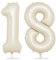 Luftballon 18, 40 Zoll Luftballon 18. Geburtstag, XXL Creme Weiß Zahlen 18 Luftballon Sandweiß Folienballon Helium Ballons für Babyparty Junge Männer 18 Jahre Geburtstags Party Deko (Nummer 18)