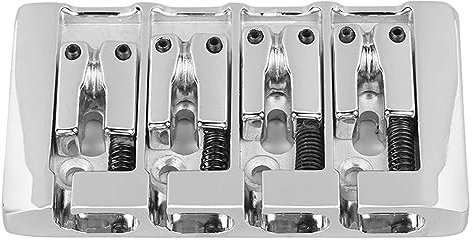 High Mass Bass Bridge 4-saitige Bassbrücke, E-Bassbrücke für Musikinstrumentenlautsprecher (SILVER)