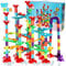 Jeffbaubl Murmelbahn Spielzeug,197 Stück Kugelbahn,Mehrfarbige Marble Run Set,Kugelbahn Lernspielzeug Bausteinspielzeug Konstruktionspielzeug für Kinder Jungen Mädchen(147 Bahnelementen + 50 Murmeln)