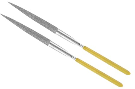 CoCud 2Pz Lima Ago Rivestita in Diamante Asta 3mm Lunghezza 140mm | Lima Mezza Tonda Rivestita in Diamante, Applicazioni Metallo Vetro Pietra