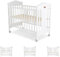 Cangaroo Babybett Wing 120 x 60 cm Gitterbett Buchenholz Räder 3 Höhenpositionen, Farbe:weiß