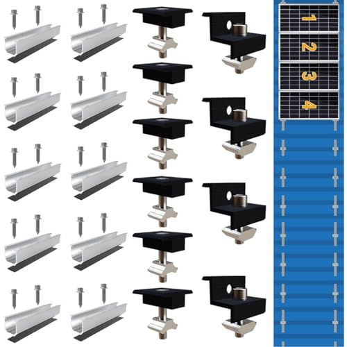 ZeYou Solarmodul Halterung für Flachdach,Halterung für Solarpanel, Befestigung von Solarpanel, Ende 30 mm/35 mm, Z-Halterung, Solarmodule, Photovoltaikpaneele für Flachdach