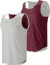 Liberty Pro Herren Leichte, wendbare Rec-Tanks, Netz-Basketballtrikot, athletisch, schnell trocknend, Team-Uniformen, Weiß / Kastanienbraun, Mittel