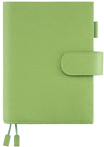 Ox Knight B6 Leder-Planer-Einband für Stalogy, Midori, Leuchtturm1917 und mehr, mit Stiftschlaufe, Kartenfächern, Rückentasche und Lesezeichen, Grün