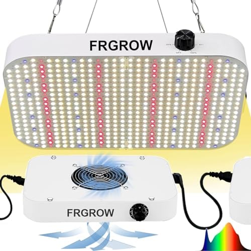 FRGROW 130 Watt LED Pflanzenlampe Dimmbar, 12000 Lumen LED Grow Lampe Vollspektrum mit Daisy Chain Funktion, 576 PSC LEDs Grow Light Perfekt für 60x60CM Growzelt Pflanzenwachstum