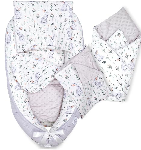 EAQ Babynest Nestchen Baby Weiches Atmungsaktives baby bett für Neugeborene Geschenk 100% Baumwolle