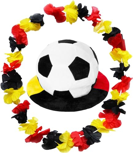 normani Fußball Cowboyhut und Hawaiikette Deutschland Fan Artikel im Set Farbe Deutschland-Set
