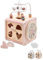 wunderwunsch® - Personalisierter Motorikwürfel Holz - Montessori Würfel - Baby Motorikspielzeug ab 1 Jahr - Baby Spielzeug 1 Jahr (rosa, mit Name)
