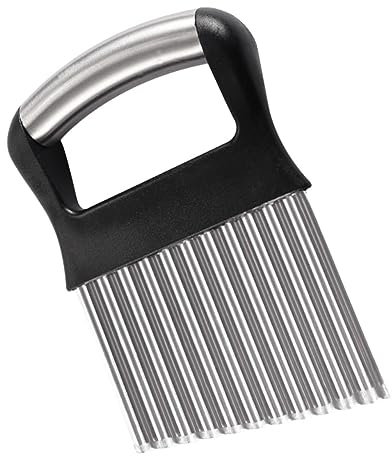 PHENOFICE Wellenschneider Edelstahl Wellenmesser Gemüseschneider Für Pommes Frites Kartoffeln Mit Gewellter Klinge Waffelpommesschneider Küchenzubehör