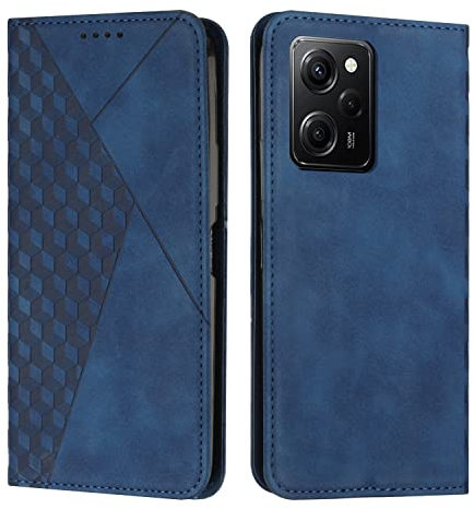 KOUYI Compatible avec Xiaomi Redmi Note 12 Pro Speed Étui Portefeuille, Fentes pour Cartes à Rabat en Cuir synthétique PU, béquille à Fermeture magnétique, étuis antichocs (Bleu)