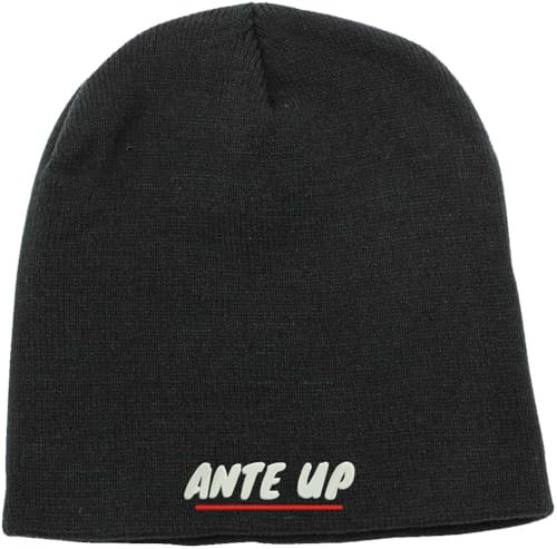 Ante Up Old School Rap Hip Hop Bestickte No Fold Beanie Mütze Wintermütze Schwarz, Schwarz , Einheitsgröße