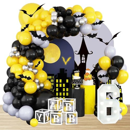 Geburtstags Luftballons Girlanden Set Bat Latexballons Super City Folienballons Partydekoration Bat Themen Party Zubehör