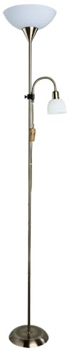ARTE LAMP Stehlampe Moderne Deckenfluter mit Leselampe für Wohnzimmer, Bronze, Weiß, E27, dimmbar, 28 x 28 x 177 cm