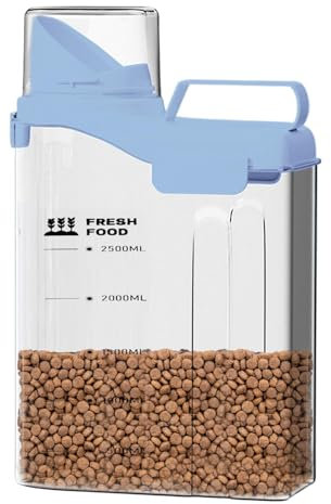 Contenedor De Almacenamiento De Comida Para Perros - Contenedor Hermético De Comida Para Perros De 2800 Ml Con De Bloqueo Abatible, Dispensador De Comida Para Mascotas De Grande | Rec