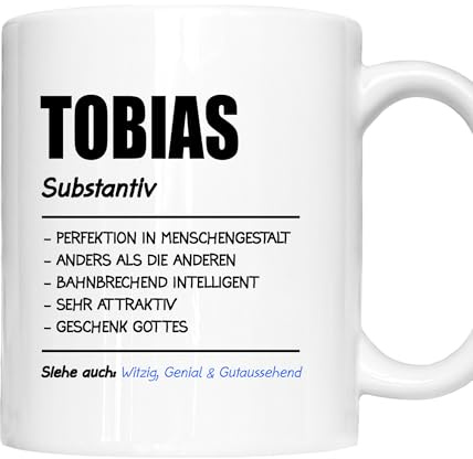 Tobias Tasse | Mann Junge Namen Vorname Kosename Rufname Kaffeebecher | Definition Tobias Geschenk